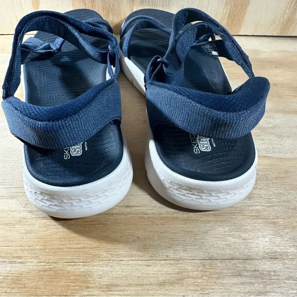 Skechers Navy Blue GOwalk Sport Strap Sandals Womens Size 11 - Picture 6 of 8